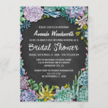 Succulent en Chalkboard Bridal Shower Uitnodiginge Kaart<br><div class="desc">Succulent en Chalkboard Bridal Shower Invitations - beschikt over een krijtbordachtergrond met waterverf succulenten en krijttypografie. Bekijk het volledige bijpassende ontwerp collectie op deze pagina.</div>