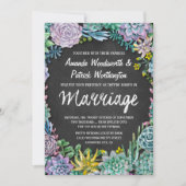 Succulent en Chalkboard bruiloft uitnodigingen (Voorkant)