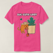 Succulent en Cute Cartoon Cat Potted Plant Garden T-shirt (Design voorkant)