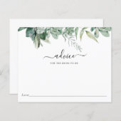 Succulent en Eucalyptus Bridal Advice Kaart (Voorkant / Achterkant)