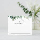 Succulent en Eucalyptus Bridal Advice Kaart (Staand voorkant)