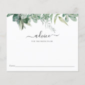 Succulent en Eucalyptus Bridal Advice Kaart (Voorkant)