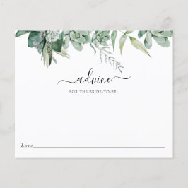 Succulent en Eucalyptus Bridal Advice Kaart