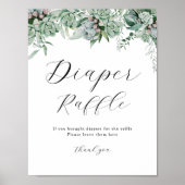 Succulent en Eucalyptus Greenery Raffle Sign Poster (Voorkant)