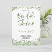 Succulent en Eucalyptus Greenery Vrijgezellenfeest Kaart (Staand voorkant)