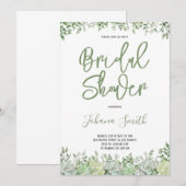 Succulent en Eucalyptus Greenery Vrijgezellenfeest Kaart (Voorkant / Achterkant)