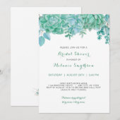 Succulent en eucalyptus vrijgezellenfeest nodigen kaart (Voorkant / Achterkant)