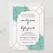 Succulent en Gold Wedding Kaart (Voorkant)