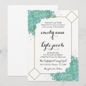 Succulent en Gold Wedding Kaart (Voorkant / Achterkant)