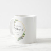 Succulent en groen Geometrische Krans Bruiloft Koffiemok (Voorkant links)