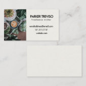 Succulent en koffie, bijtende artistiek visitekaartje (Voorkant / Achterkant)