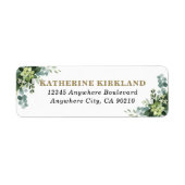 Succulent Eucalyptus Elegant Boho Greenery Wedding Etiket (Voorkant)