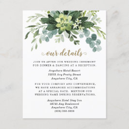 Succulent Eucalyptus Elegant Boho Greenery Wedding Informatiekaartje