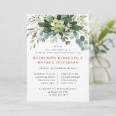 Succulent eucalyptus groen repetitie diner kaart (Staand voorkant)