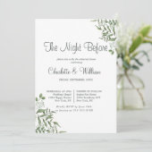 Succulent Eucalyptus Leaves Rehearsal Dinner Kaart (Staand voorkant)