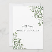 Succulent Eucalyptus Leaves Rehearsal Dinner Kaart (Achterkant)