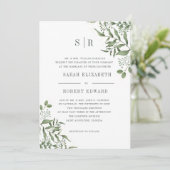 Succulent Eucalyptus Leaves Rehearsal Dinner Kaart (Staand voorkant)