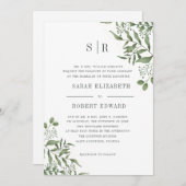 Succulent Eucalyptus Leaves Rehearsal Dinner Kaart (Voorkant / Achterkant)