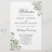 Succulent Eucalyptus Leaves Wedding Program (Voorkant)