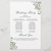 Succulent Eucalyptus Leaves Wedding Program (Achterkant)
