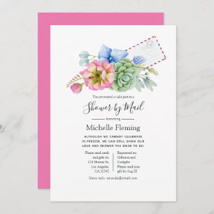 Succulent Floral Bridal of Baby shower per post Kaart