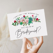 Succulent Floral Bridesmaid Kaart