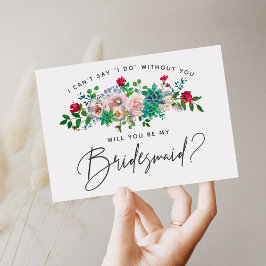 Succulent Floral Bridesmaid Kaart