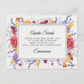  Succulent Floral Godmoeder Voorstel Kaart (Achterkant)