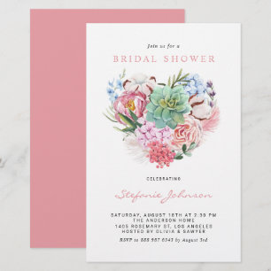 Succulent Floral Heart Bridal Shower