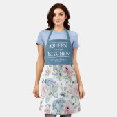 Succulent Floral Queen of the Kitchen Name Schort (Gedragen)