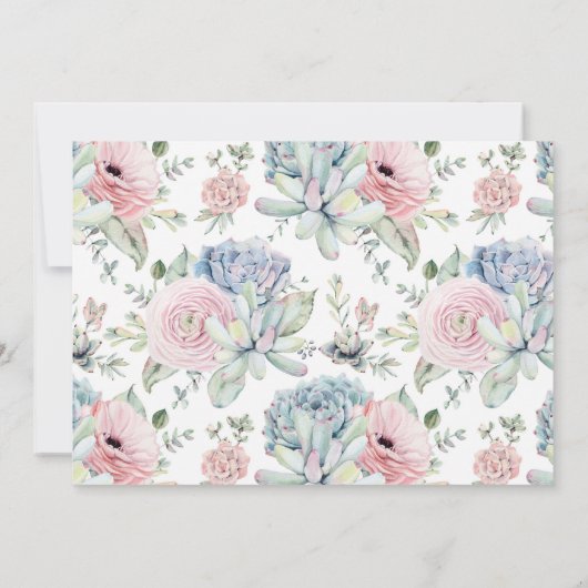 Succulent Floral Save the Date Foto (Achterkant)