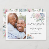 Succulent Floral Save the Date Foto (Voorkant / Achterkant)