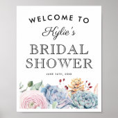  Succulent Floral Vrijgezellenfeest Welkom Poster (Voorkant)