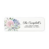 Succulent Floral Wedding Etiket (Voorkant)