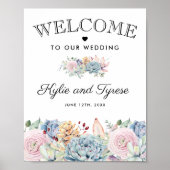  Succulent Floral Welcome Wedding Poster (Voorkant)
