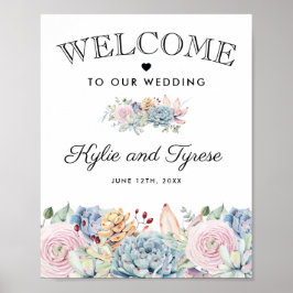  Succulent Floral Welcome Wedding Poster
