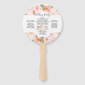 Succulent Floral Wreath Huwelijksceremonie Program Handwaaier (Achterkant)