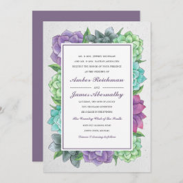 Succulent Florals bruiloft uitnodiging | Lavendel