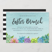 Succulent Florals Easter Brunch Invitation Kaart (Voorkant / Achterkant)