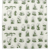 Succulent Florarium:  geometrisch ontwerp. Douchegordijn (Voorkant)