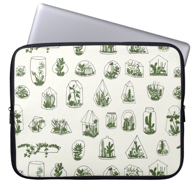 Succulent Florarium:  geometrisch ontwerp. Laptop Sleeve (Voorkant)