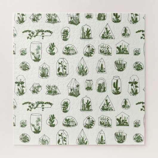Succulent Florarium:  geometrisch ontwerp. Legpuzzel (Verticaal)