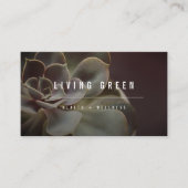 Succulent Flower Minimalist Photo Spa Wellness Visitekaartje (Voorkant)