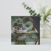 Succulent Flower Plant Foto Moderne Garden Party Kaart (Staand voorkant)