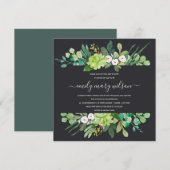 SUCCULENT FOLIAGE LIJST WATERVERF BABY SHOWER KAART (Voorkant / Achterkant)