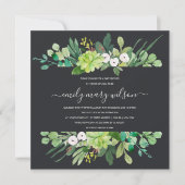 SUCCULENT FOLIAGE LIJST WATERVERF BABY SHOWER KAART (Voorkant)