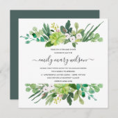 SUCCULENT FOLIAGE LIJST WATERVERF BABY SHOWER KAART (Voorkant / Achterkant)