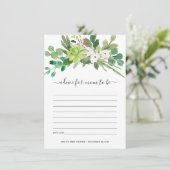 SUCCULENT FOLIAGE WATERVERF ADVICE BABY SHOWER INFORMATIEKAARTJE (Staand voorkant)