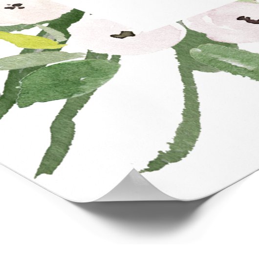 SUCCULENT FOLIAGE WATERVERF BABY SHOWER WELKOM POSTER (Hoek)