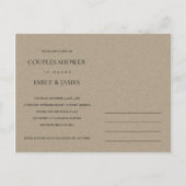 SUCCULENT FOLIAGE WREATH MONOGRAM COUPLY SHOWER UITNODIGING BRIEFKAART (Achterkant)